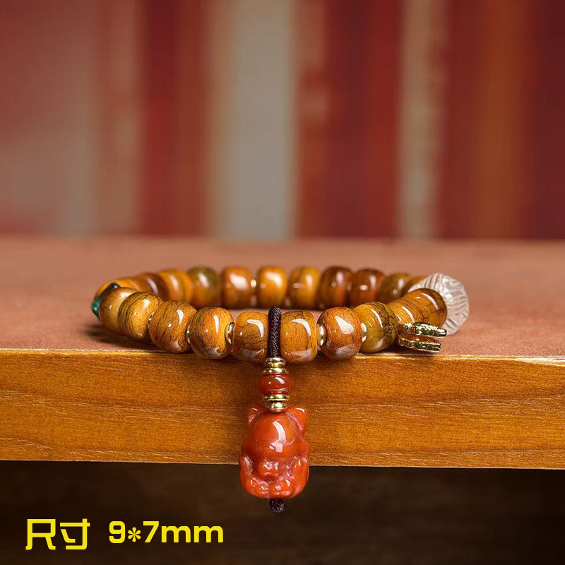 Vintage Collectible Glass - ارتجاعي الياك العظام الخرز واحد التفاف