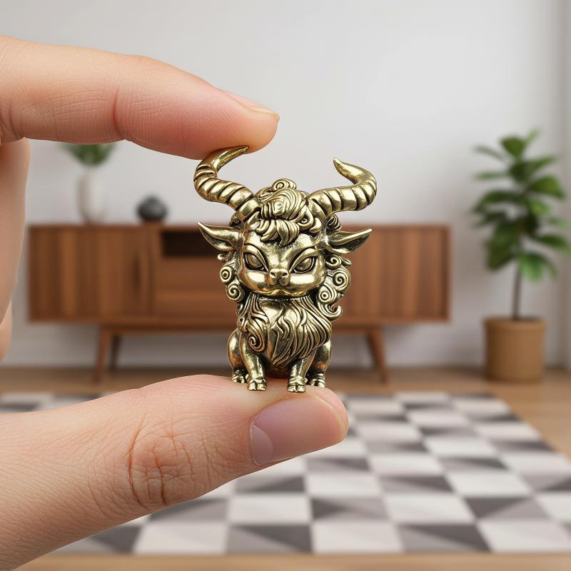 Vintage Collectible Figures - تمثال رأس خروف نحاسي عتيق من