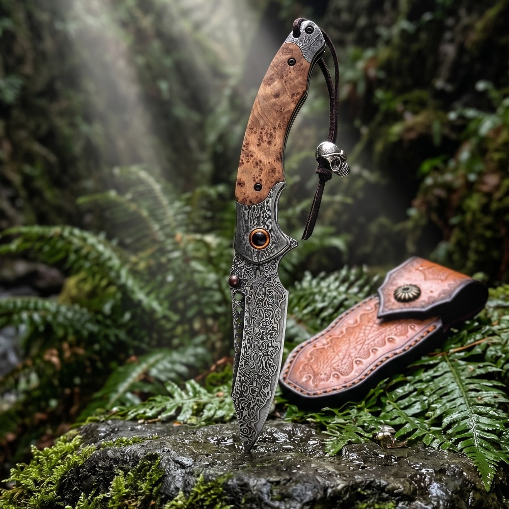 Vintage Collectible Pocket Knives - سكين جيب قابل للطي بنمط دمشقي
