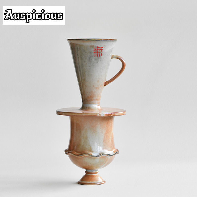 Vintage Collectible Pottery - مجموعة أكواب القهوة المصنوعة يدويًا من