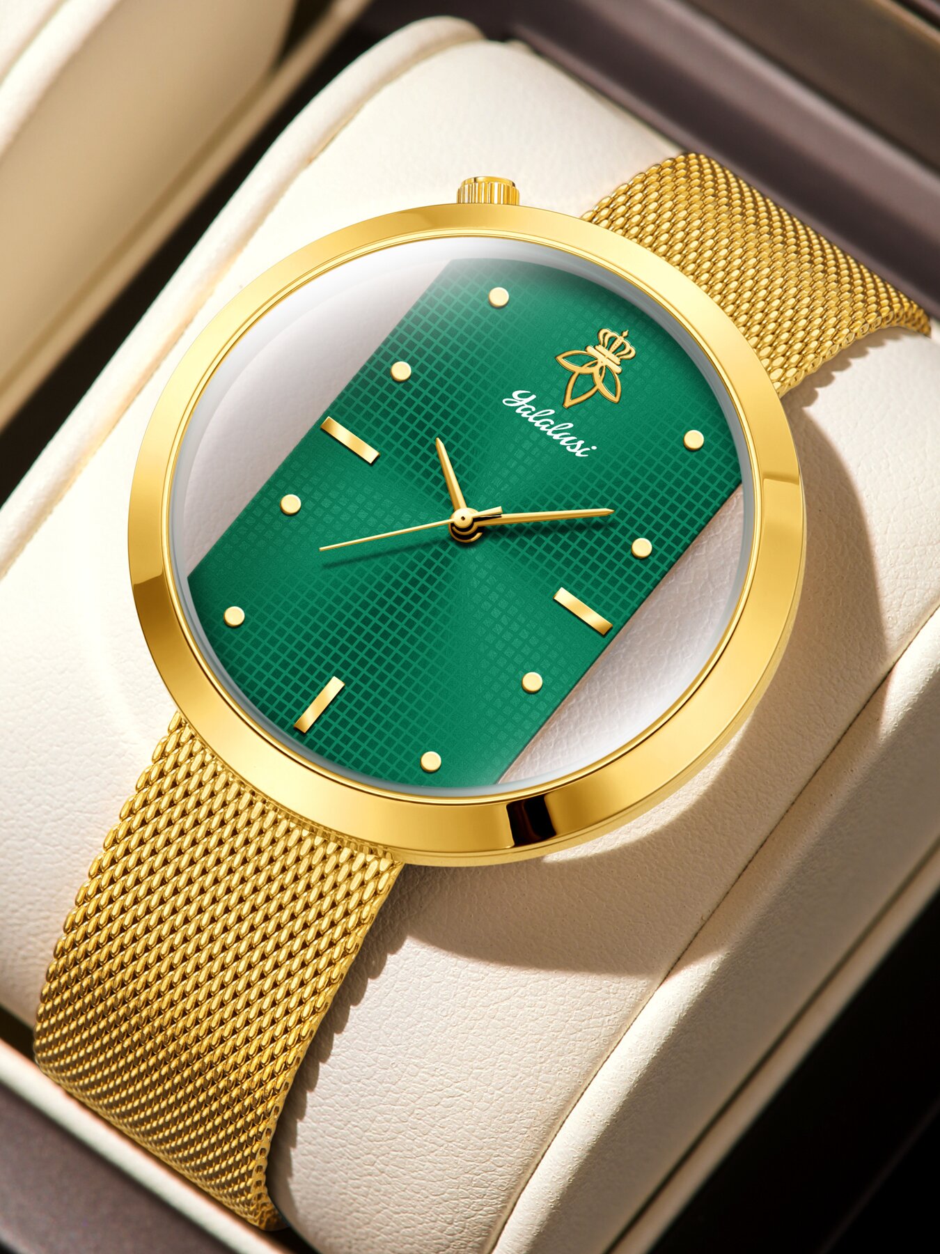 Vintage Watch Crystal - ساعة نسائية من YaLaLuSi بتصميم عتيق