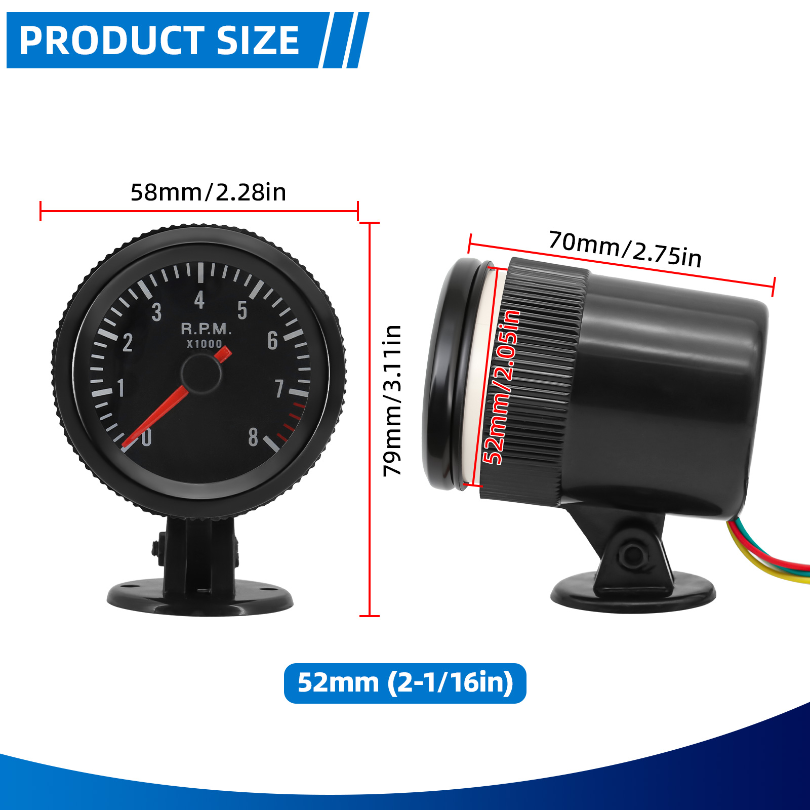 عداد سرعة دوران المحرك 2 بوصة  - مراجعة Analog Meter Gauge وسعره