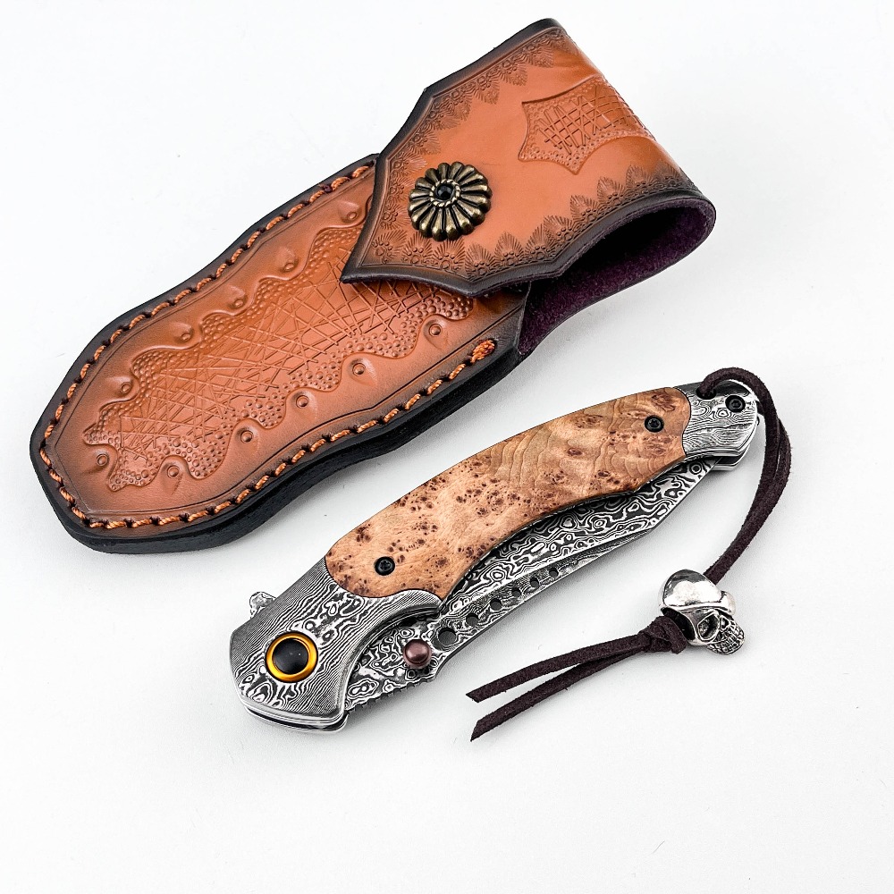 سكين جيب قابل للطي بنمط دمشقي  - مراجعة Vintage Collectible Pocket Knives وسعره