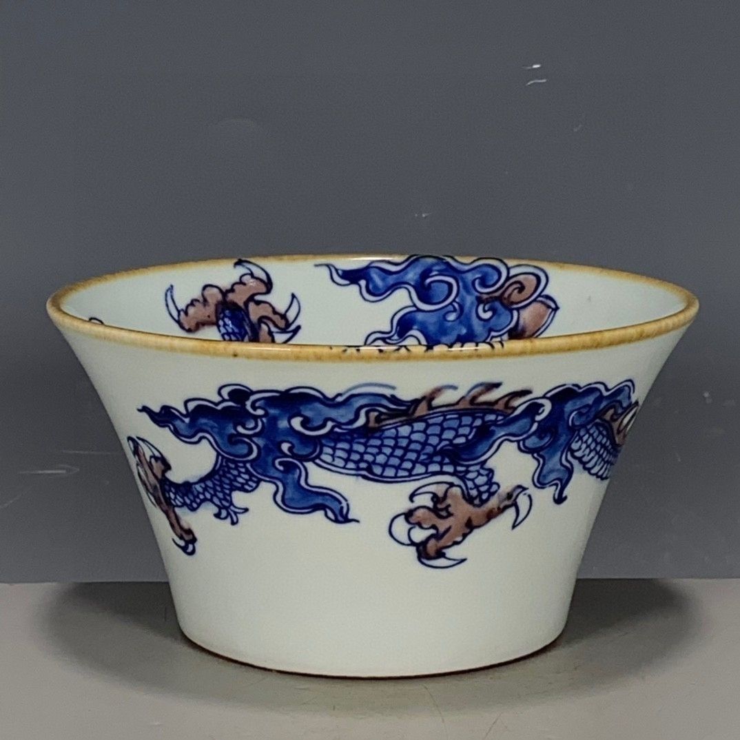 وعاء خزفي أزرق ونحاسي أحمر على - مراجعة Vintage Collectible Pottery وسعره