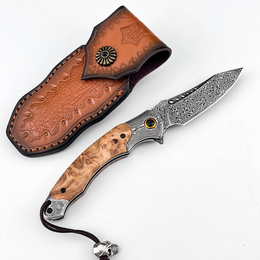 سكين جيب قابل للطي بنمط دمشقي  - مراجعة Vintage Collectible Pocket Knives وسعره