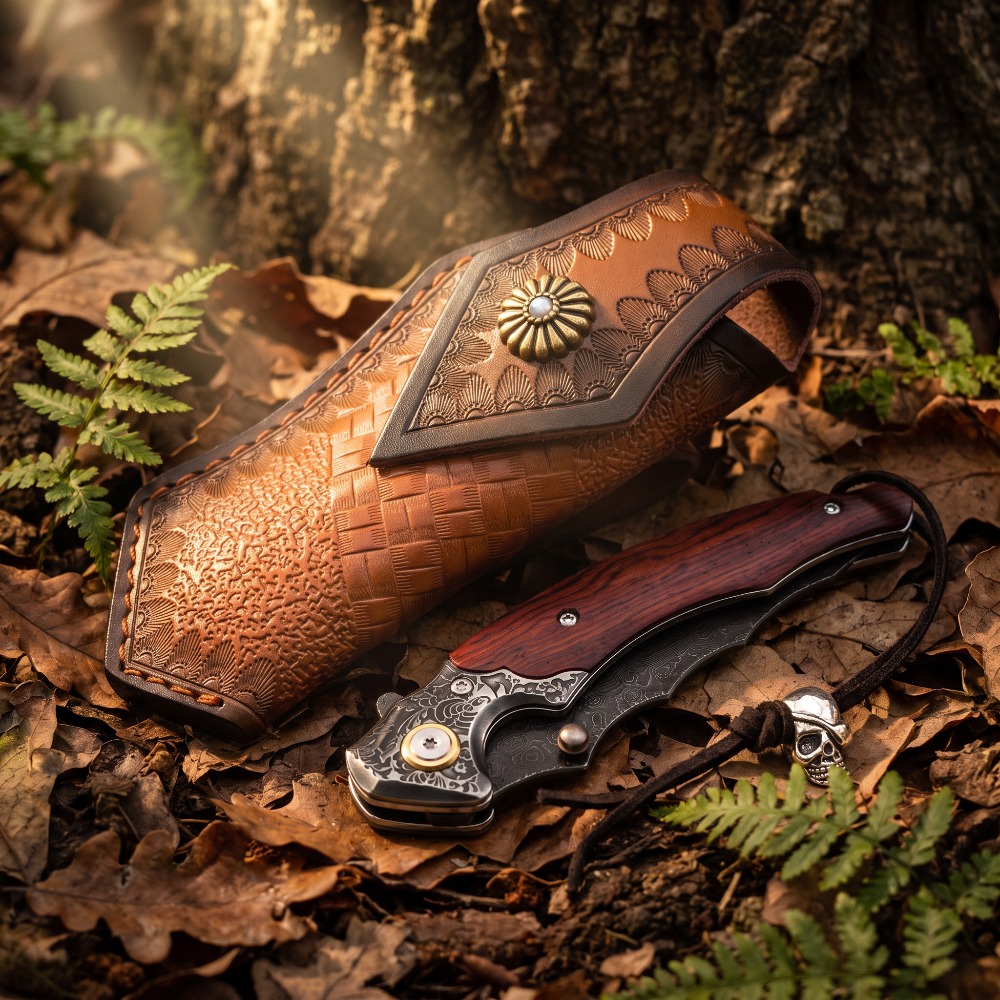 سكين قابل للطي بنقش عتيق، نصل  - مراجعة Vintage Collectible Pocket Knives وسعره