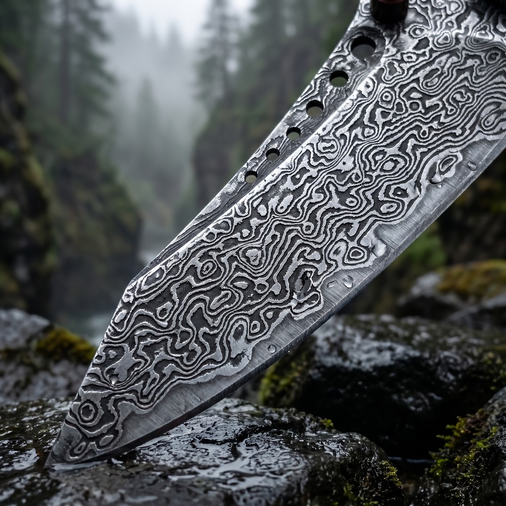 سكين جيب قابل للطي بنمط دمشقي  - مراجعة Vintage Collectible Pocket Knives وسعره
